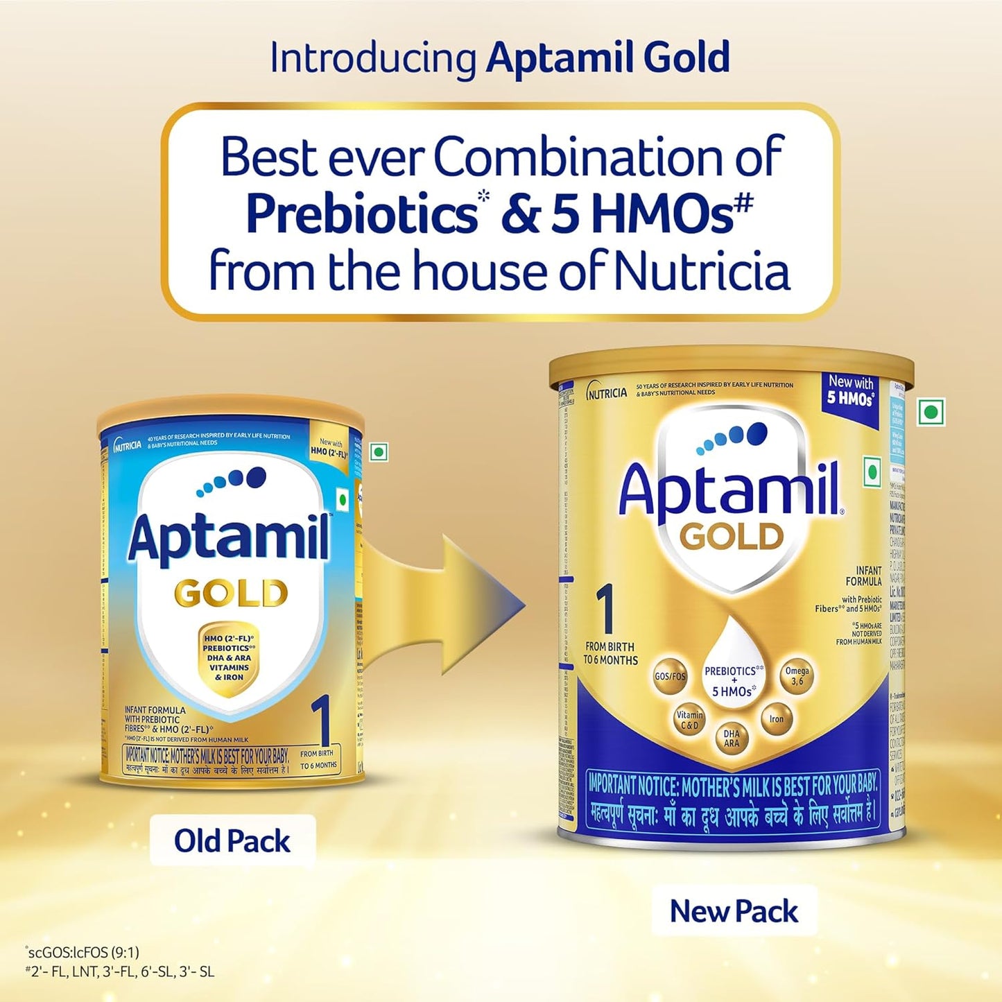 Aptamil Gold Stage 1 (Upto 6 Months) Powder 400 gm (Tin)