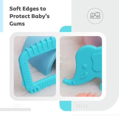 R for Rabbit Tiny Bites Safari - Cute Baby Silicone Teether - Elephant