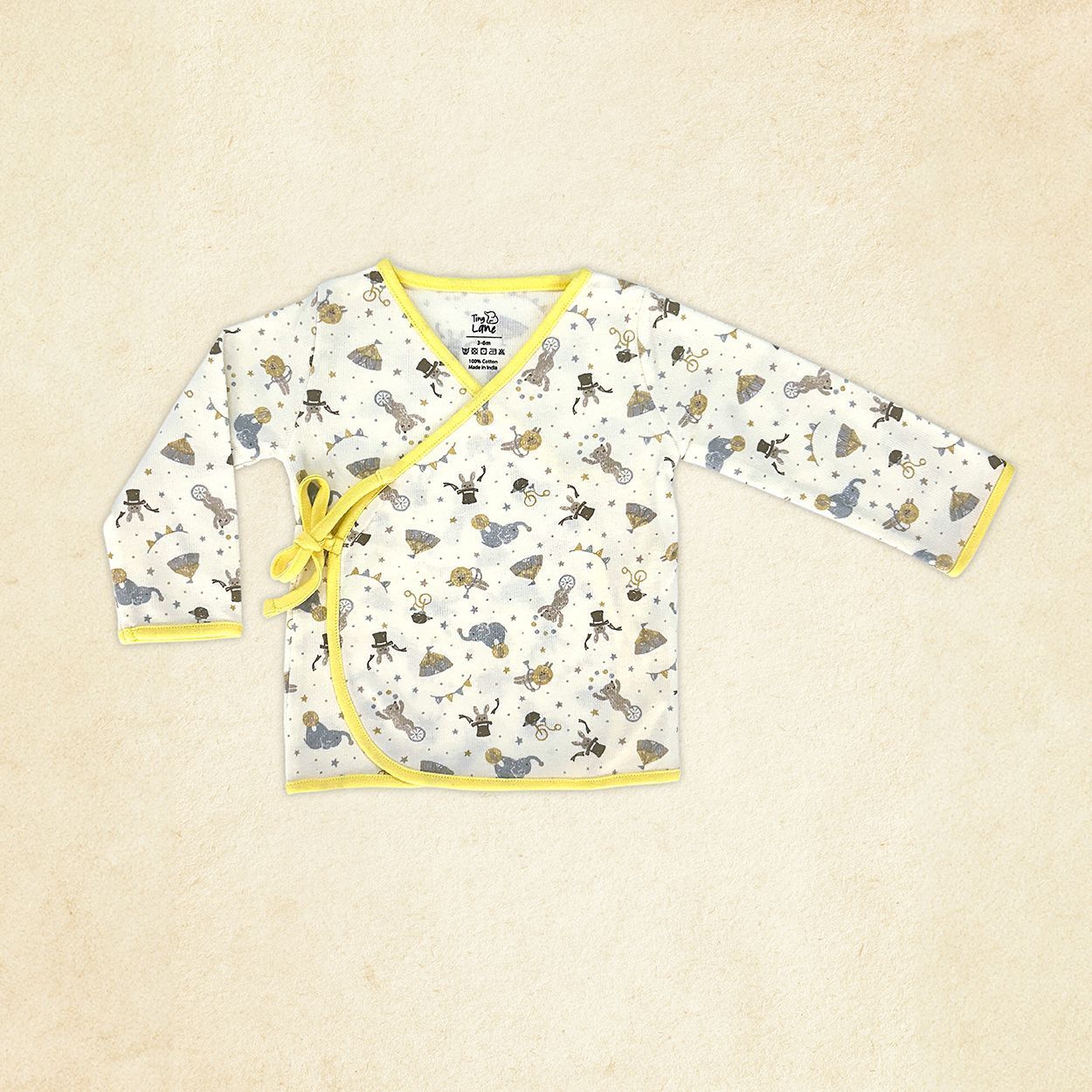 Tiny Lane Adorable and Comfortable Baby Clothing "Jungle Circus Sets" - Circus Jhabla, Lemon Yellow Pant, & Jungle Bib