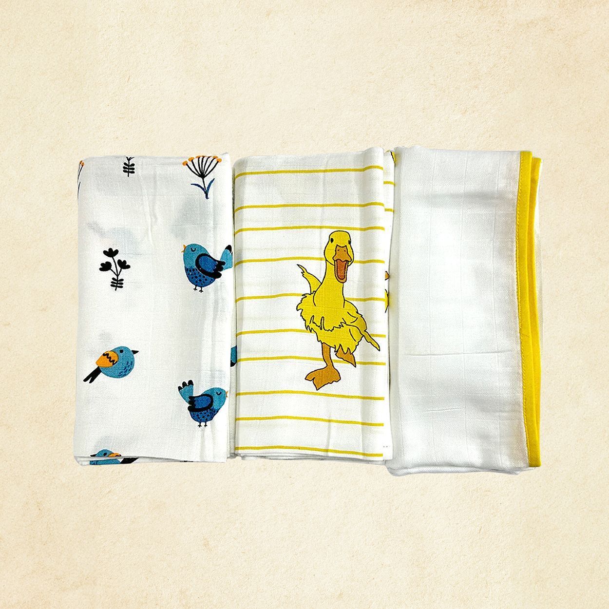 Organic Bamboo Baby Swaddle Set - Pack of 3