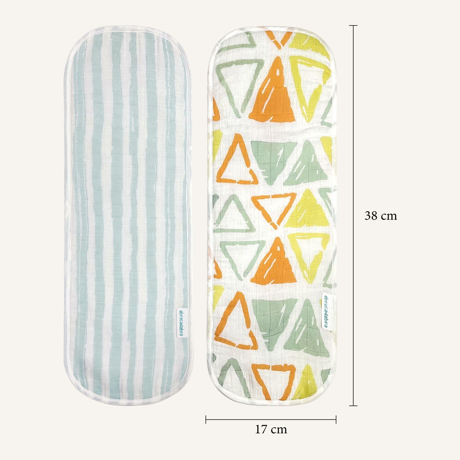 Abracadabra Muslin Burp Pad - Triangles Pack of 2