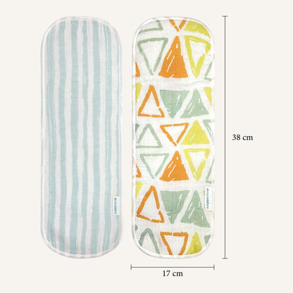 Abracadabra Muslin Burp Pad - Triangles Pack of 2