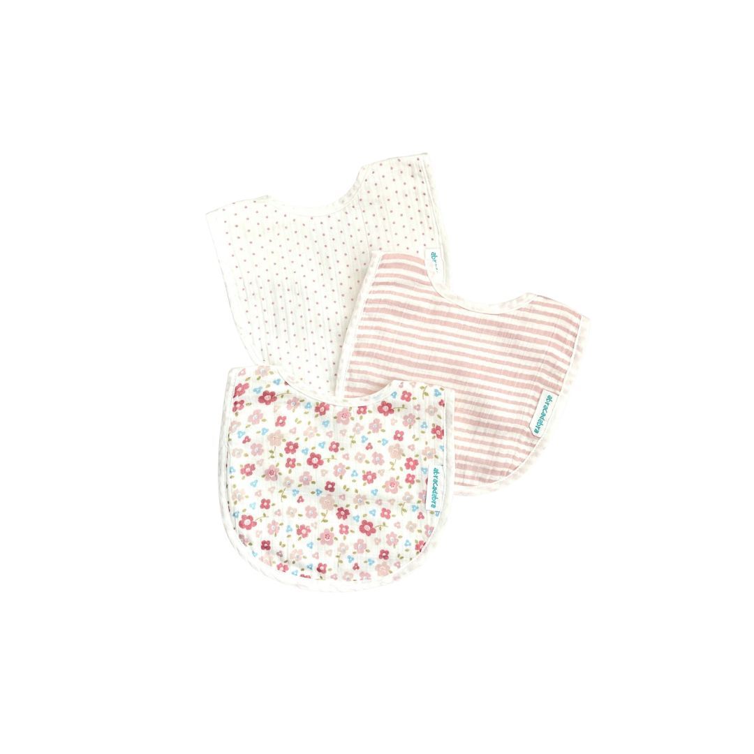 Abracadabra Muslin Bibs - Vintage Floral Pack of 3