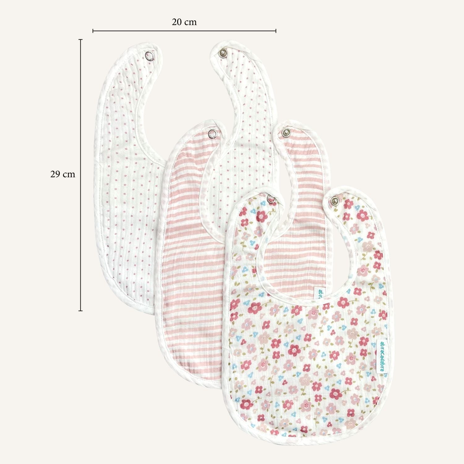 Abracadabra Muslin Bibs - Vintage Floral Pack of 3