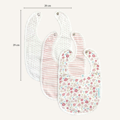 Abracadabra Muslin Bibs - Vintage Floral Pack of 3