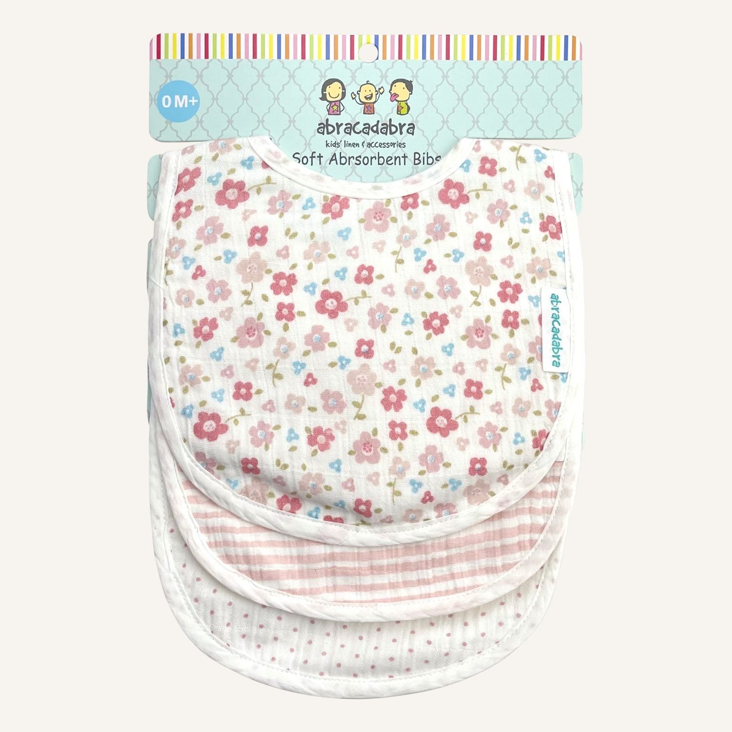 Abracadabra Muslin Bibs - Vintage Floral Pack of 3