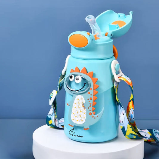 R for Rabbit Steebo Zoobie Stainless Steel Sipper Feeding Bottle For Kids Blue Dino