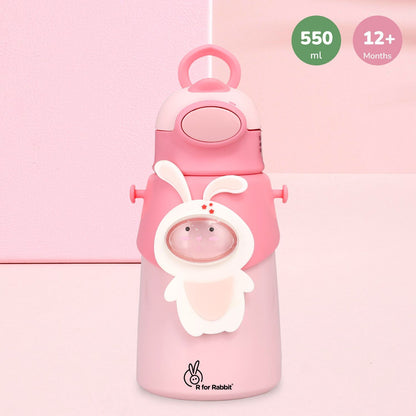 R for Rabbit Steebo Zoobie Stainless Steel Sipper Feeding Bottle For Kids Pink Bunny