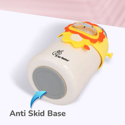 R for Rabbit Steebo Zoobie Stainless Steel Sipper Feeding Bottle For Kids Yellow Lion