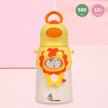 R for Rabbit Steebo Zoobie Stainless Steel Sipper Feeding Bottle For Kids Yellow Lion