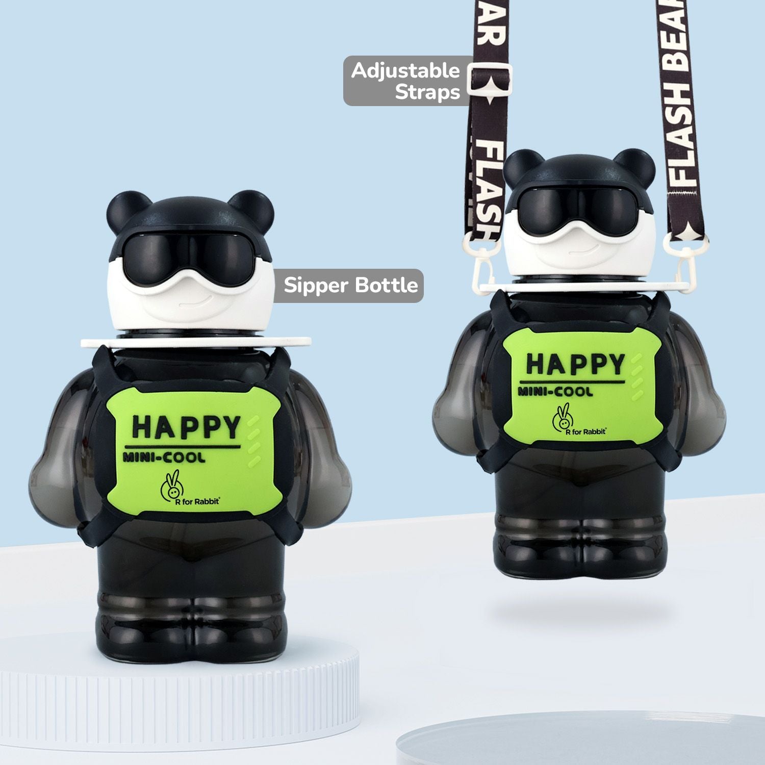 R for Rabbit Tritan Astro Baby Straw Sipper Bottle Black