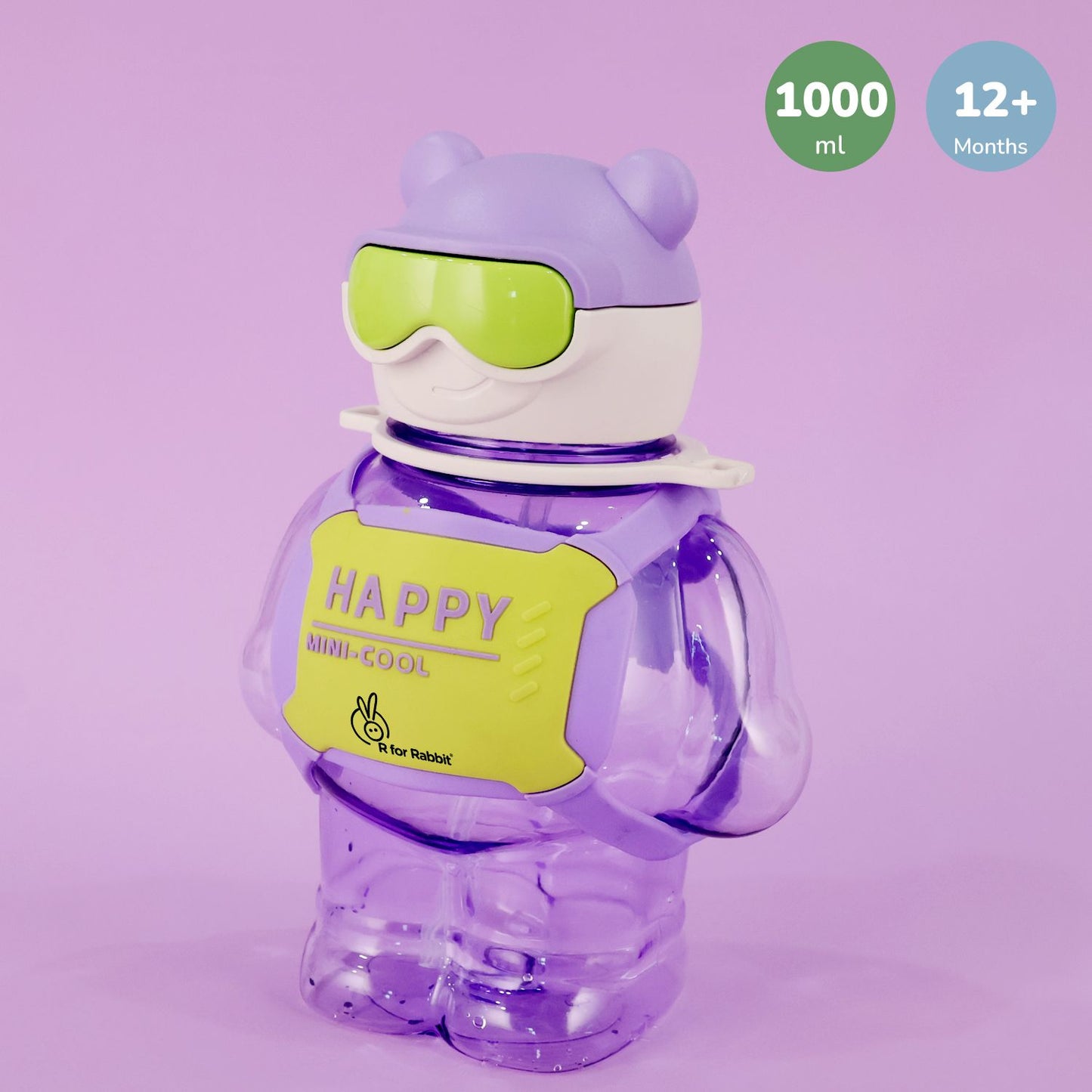 R for Rabbit Tritan Astro Baby Straw Sipper Bottle Purple