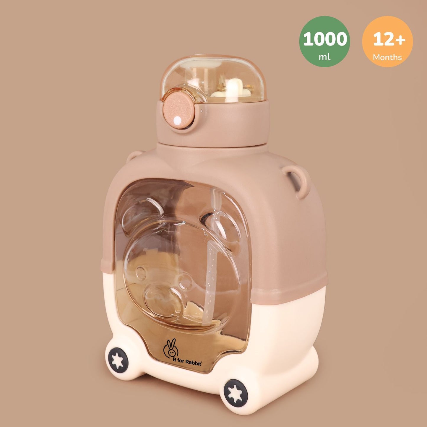 R for Rabbit Tritan Baloo Baby Straw Sipper Bottle BPA Free Tritan Material With Silicone Straw Brown