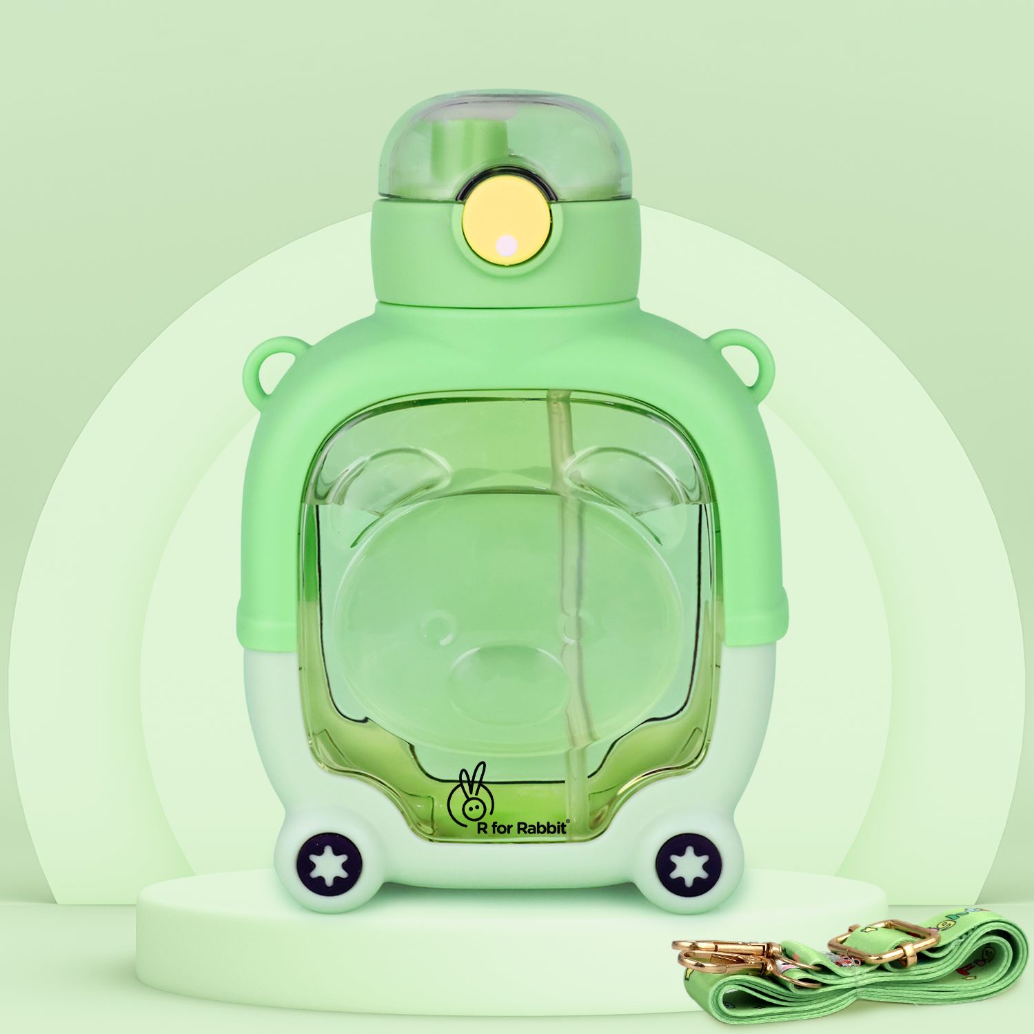R for Rabbit Tritan Baloo Baby Straw Sipper Bottle BPA Free Tritan Material With Silicone Straw Green