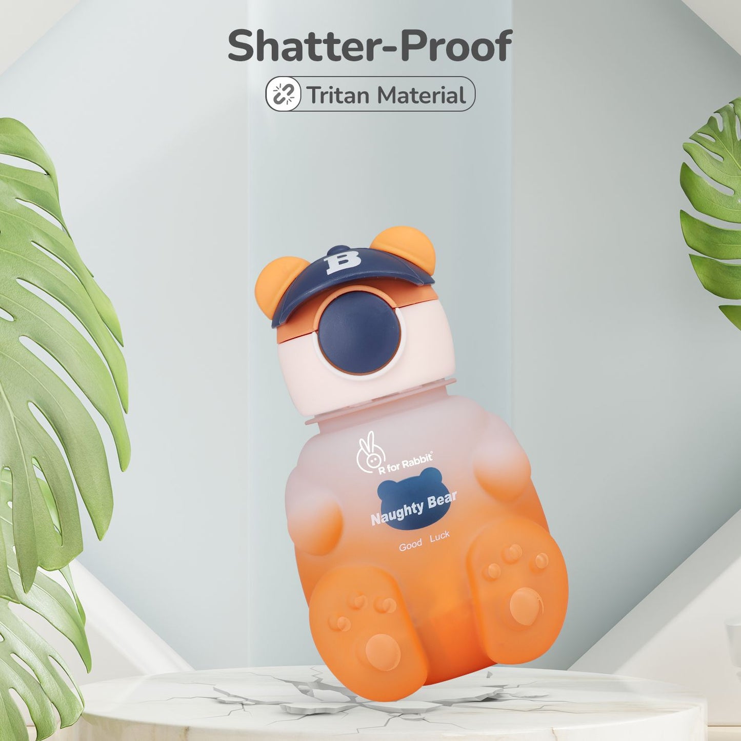 R for Rabbit Tritan Bear Baby Straw Sipper Bottle Orange