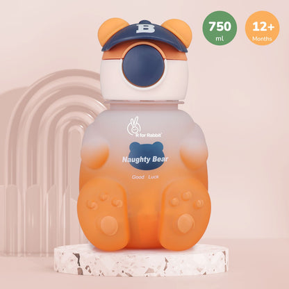 R for Rabbit Tritan Bear Baby Straw Sipper Bottle Orange