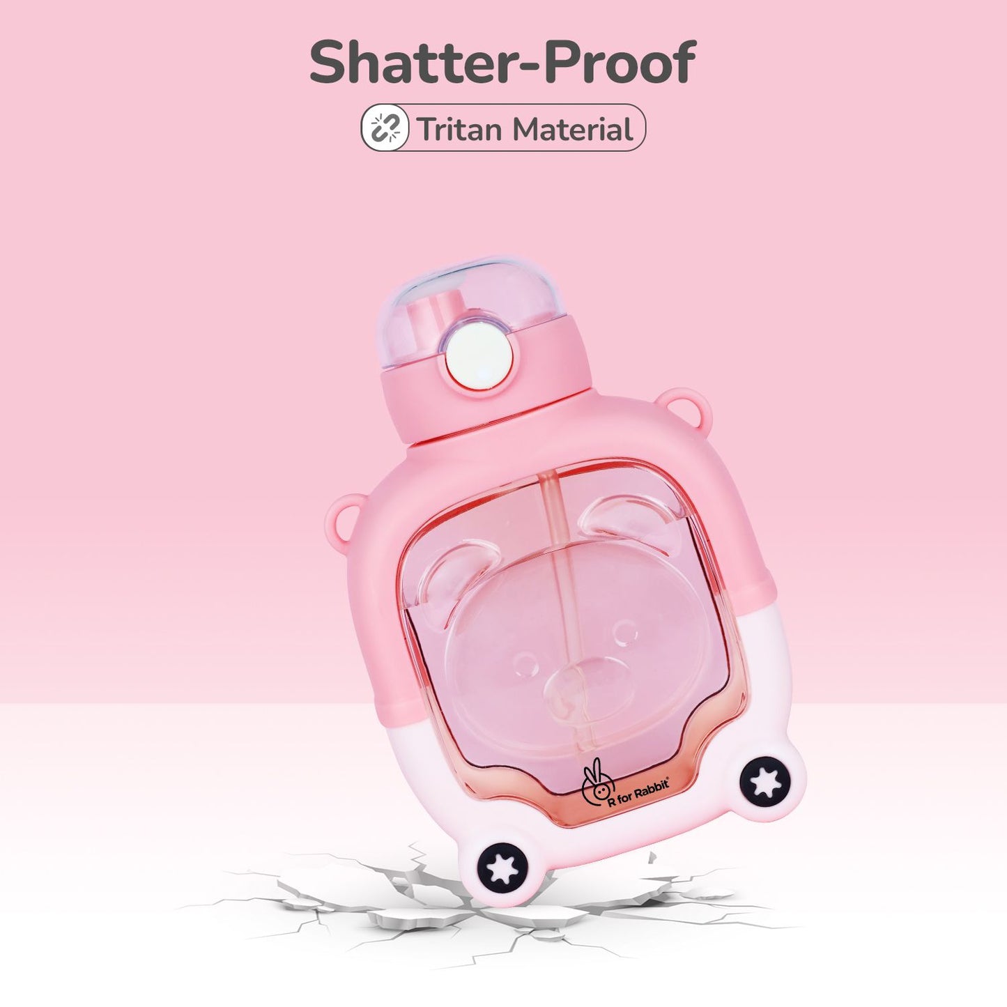 R for Rabbit Tritan Baloo Baby Straw Sipper Bottle BPA Free Tritan Material With Silicone Straw Pink