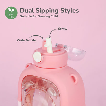 R for Rabbit Tritan Baloo Baby Straw Sipper Bottle BPA Free Tritan Material With Silicone Straw Pink
