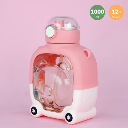 R for Rabbit Tritan Baloo Baby Straw Sipper Bottle BPA Free Tritan Material With Silicone Straw Pink