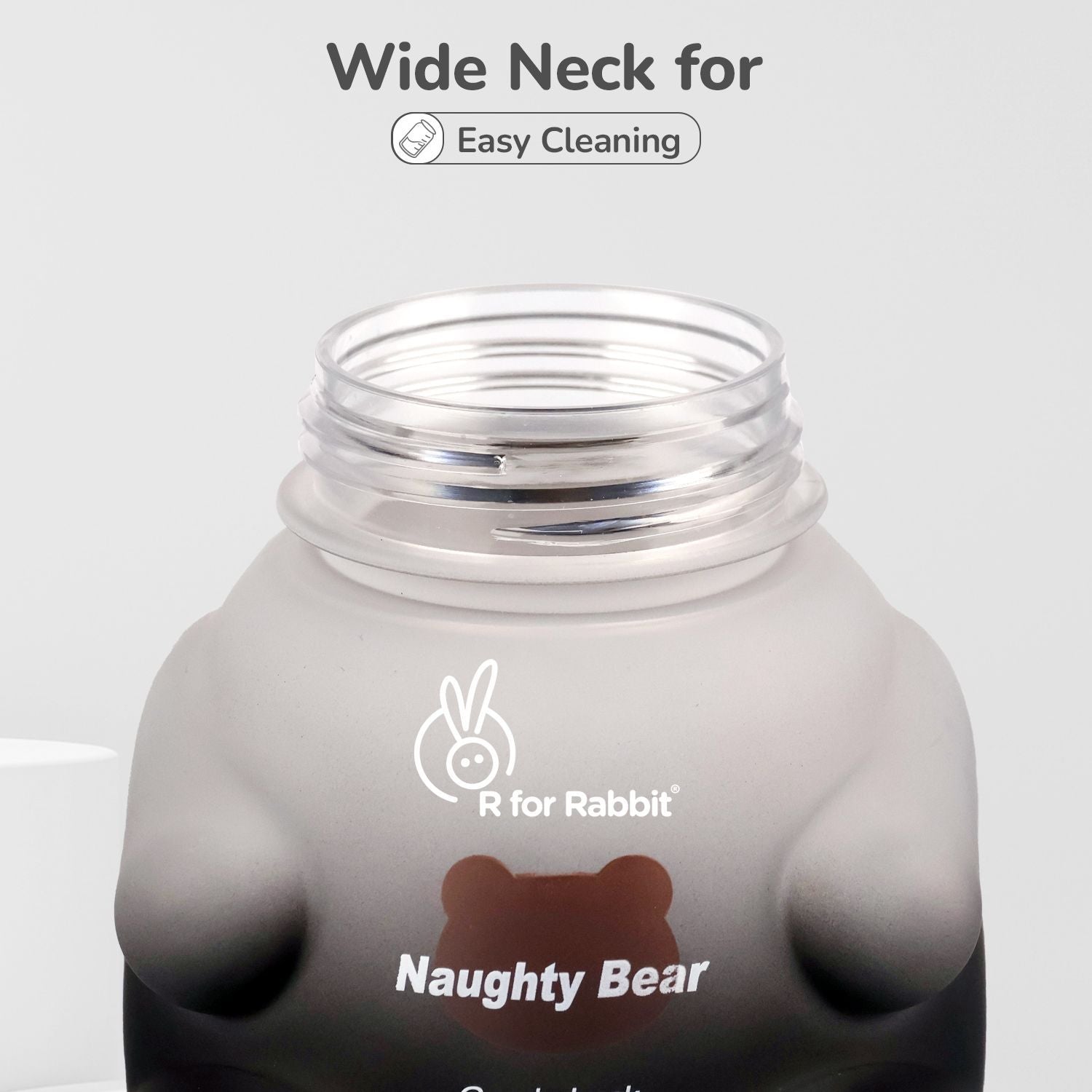 R for Rabbit Tritan Bear Baby Straw Sipper Bottle Black