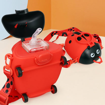 R for Rabbit Beetle Baby Straw Sipper Water Bottle With Adjustable Straps Red