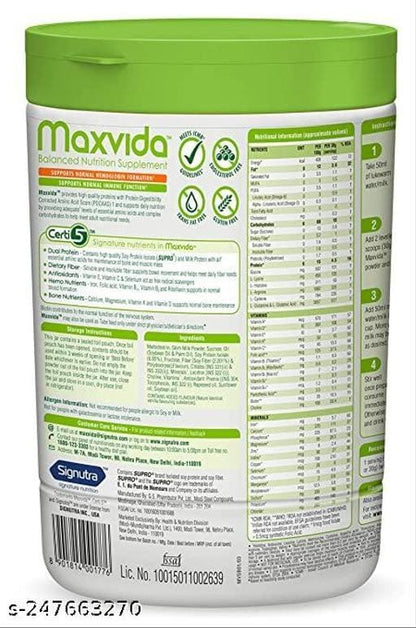 Maxvida Balanced Nutrition Supplement for Adults 400g Vanilla (Tub)