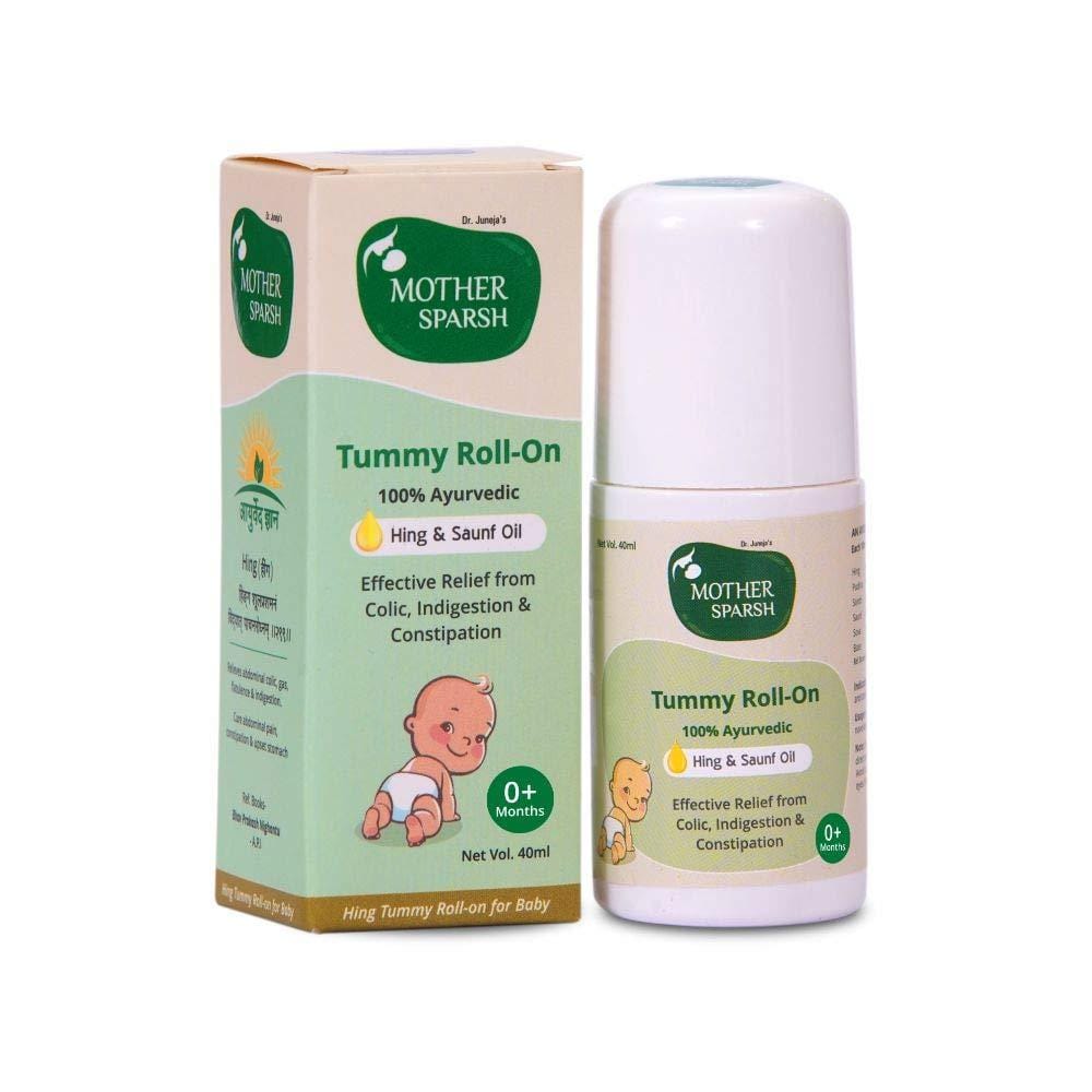 Mother Sparsh Tummy Roll On For Baby Colic Relief ,Hing & Saunf 40ml