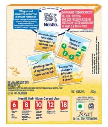 Nestle Cerelac Wheat Baby Cereal, 6 to 12 Months, 300 gm