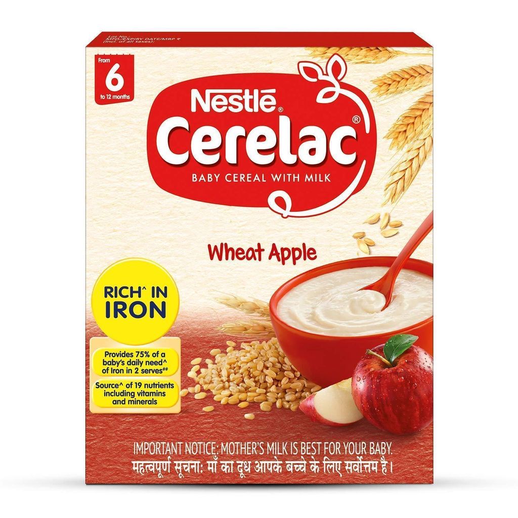 Nestle Cerelac Wheat Apple Baby Cereal, 6 -12 Mths, 300 gm