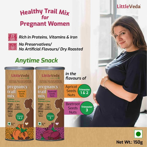 LittleVeda Pregnancy Trail Mix - Apricot, Seeds & Nuts, Trimester 1 & 2
