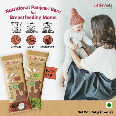 LittleVeda Moms Panjeeri Bar - Coconut For Breastfeeding Mom\'s with Shatavari, Gondh, Cumin