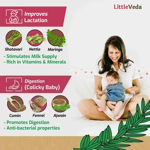 LittleVeda Moms Tea Rose 50g Caffeine Free tea for Breastfeeding Moms