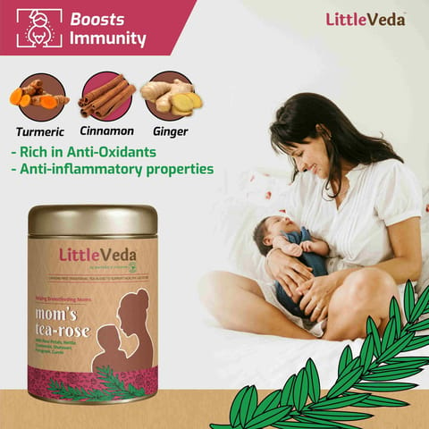 LittleVeda Moms Tea Rose 50g Caffeine Free tea for Breastfeeding Moms