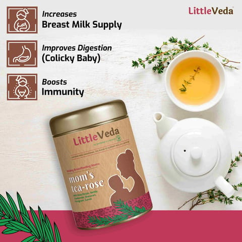 LittleVeda Moms Tea Rose 50g Caffeine Free tea for Breastfeeding Moms