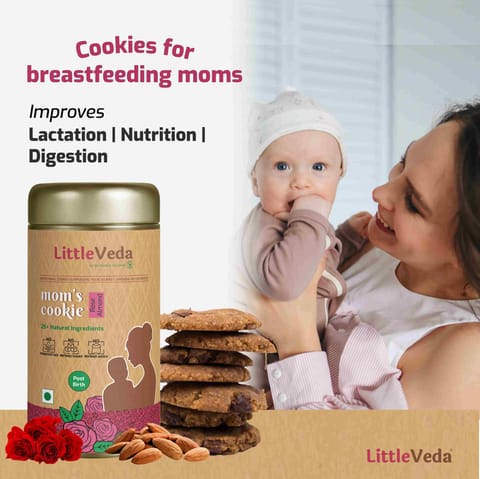LITTLEVEDA Moms Cookies, Pack of 2 - Post Birth & Lactation Cookies- Rose Almond
