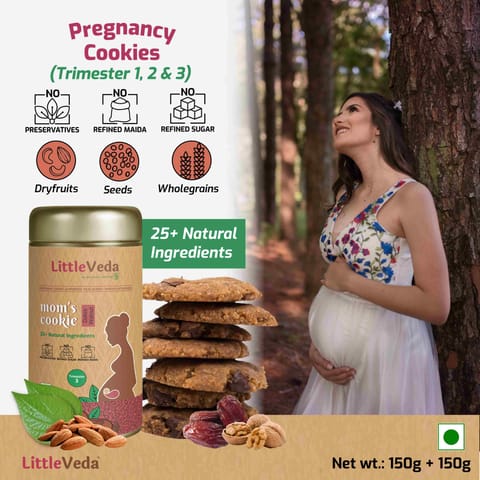 LittleVeda Pregnancy Cookies - Trimester 3, PACK of 2 Paan Almond