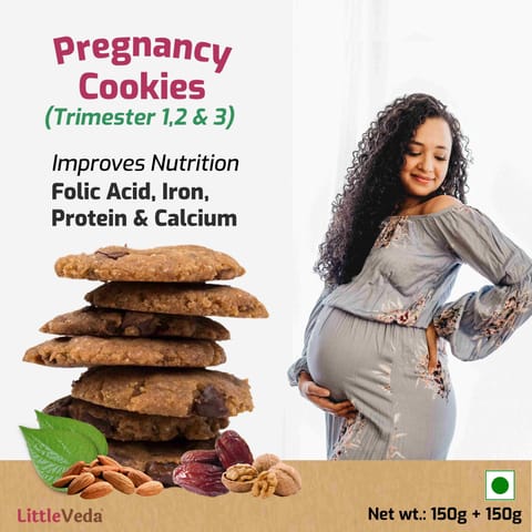 LittleVeda Pregnancy Cookies - Trimester 3, PACK of 2 Paan Almond