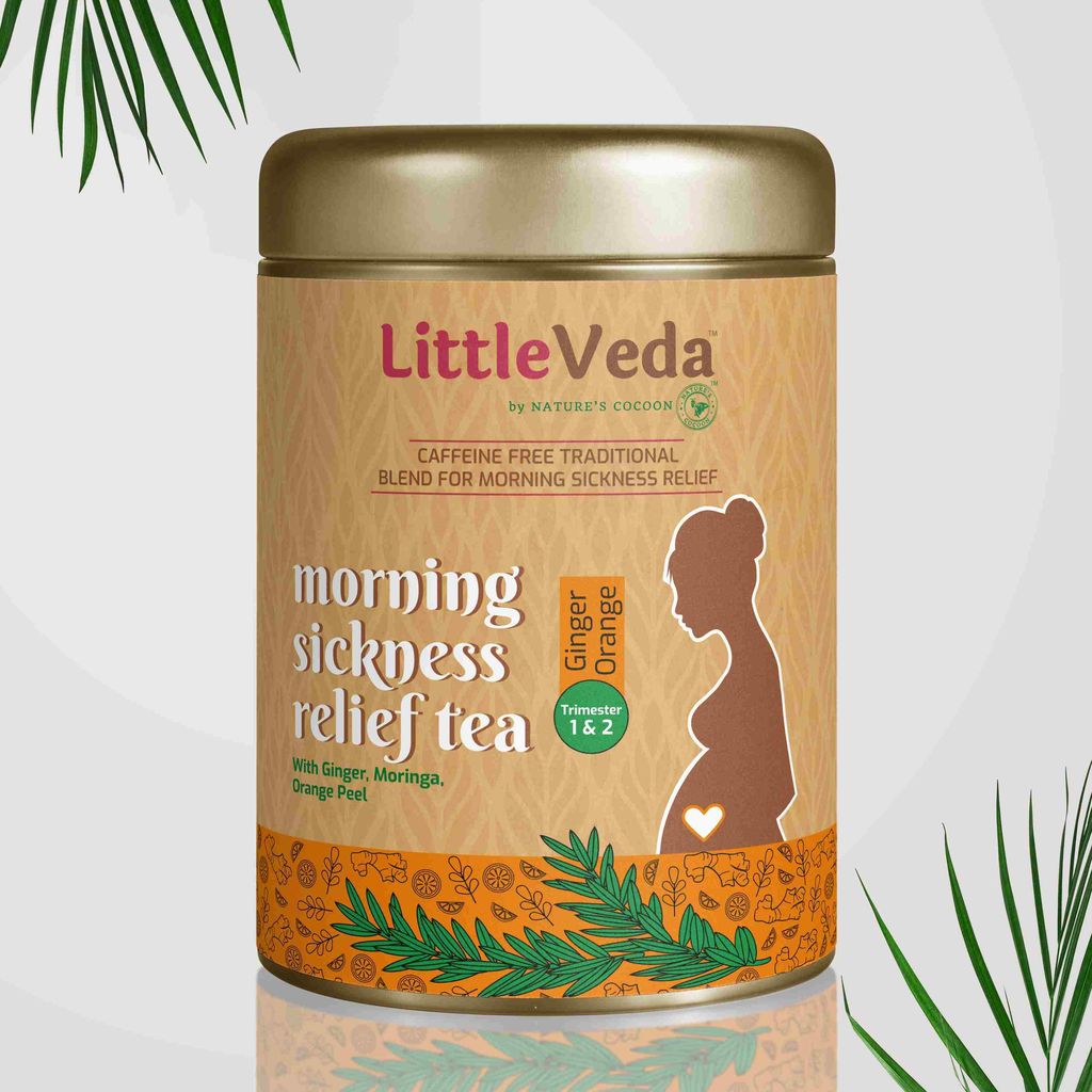 LittleVeda Morning Sickness Relief Tea Ginger Orange Caffeine Free tea for Pregnant Women50g,