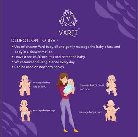 VARTI -AYUSH Certified, Parabens & Sulphate Free Baby Massage Oil, 100% Organic & Chemical free