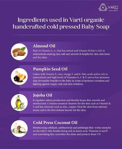 VARTI -AYUSH Certified,100% Organic & Chemical free Cold Pressed Baby Bar "Combo Pack"