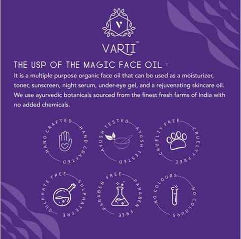 VARTI -AYUSH Certified, 100% Organic & Chemical free Hair & Face Oil Combo