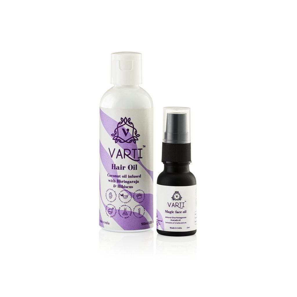 VARTI -AYUSH Certified, 100% Organic & Chemical free Hair & Face Oil Combo