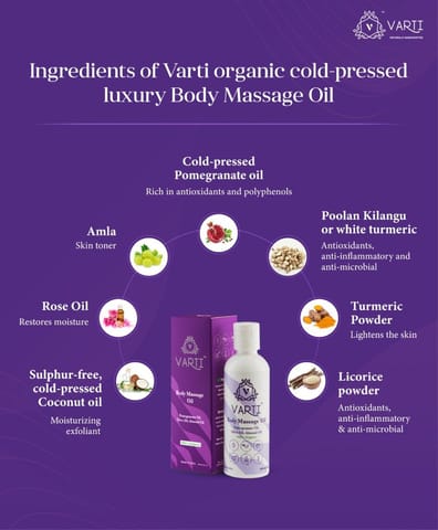 VARTI -AYUSH Certified, Parabens & Sulphate Free Body Massage Oil , 100% Organic & Chemical free