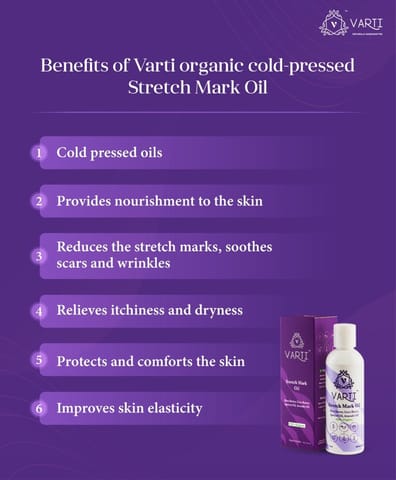 VARTI -AYUSH Certified, Parabens & Sulphate Free Stretch Mark Oil, 100% Organic & Chemical free