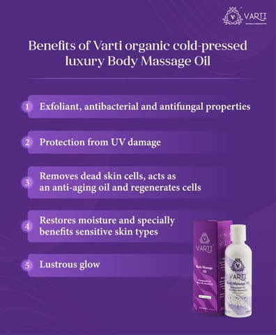 VARTI -AYUSH Certified, Parabens & Sulphate Free Body Massage Oil , 100% Organic & Chemical free