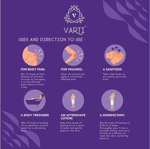 VARTI -AYUSH Certified, 100% Organic and Chemical Free Healing Oil-15ml " Combo Pack -2"