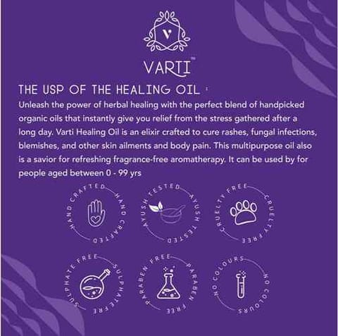 VARTI -AYUSH Certified, 100% Organic and Chemical Free Healing Oil-15ml " Combo Pack -2"