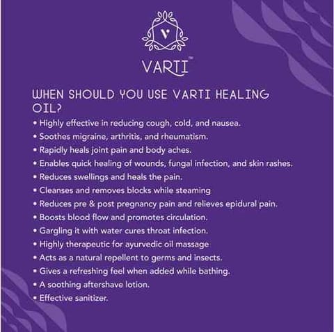 VARTI -AYUSH Certified, 100% Organic and Chemical Free Healing Oil-15ml " Combo Pack -2"