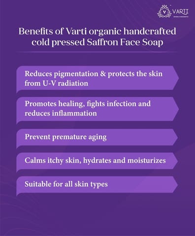 VARTI -AYUSH Certified, Parabens & Sulphate Free Cold Pressed Saffron Face bar