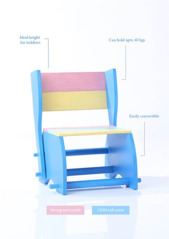 Ariro Toys Wooden Convertible Step Stool and Chair